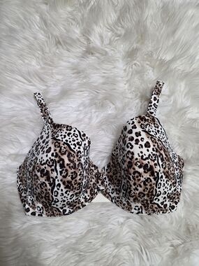 Leopard Print Underwire Bra - Brown/Black